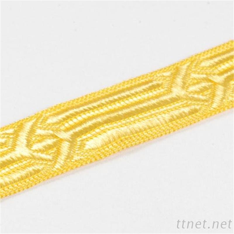 黄色立体提花织带 织带 立体图纹织带